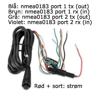 Standard strøm/data kabel med nmea 0183